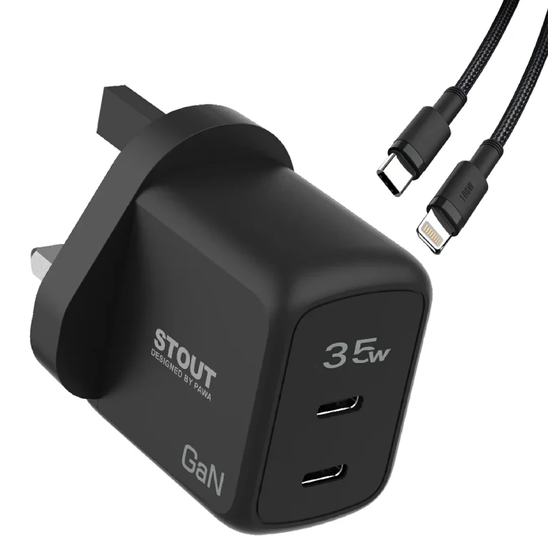Pawa Dual Type-C Port Wall Charger 35W with Type-C Cable Pawa Dual Type-C Port Wall Charger 35W with Type-C Cable